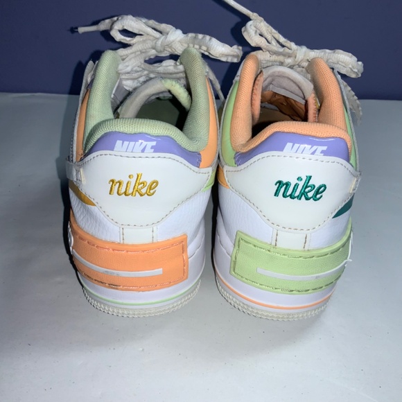Nike Air Force 1 Shadow White Multi-Color sneakers ruffle laces Sz 7.5 - Picture 4 of 6
